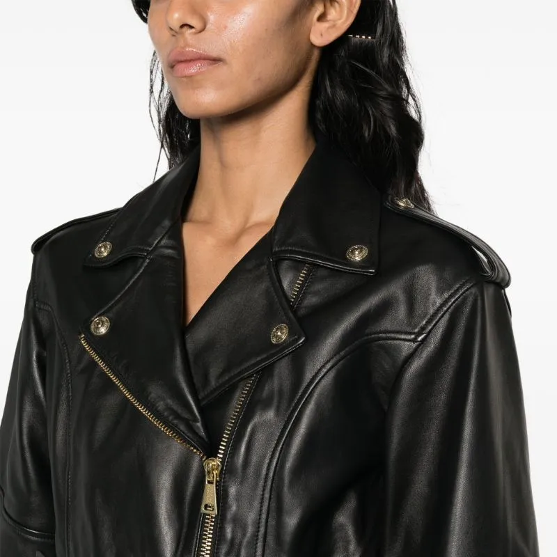 VERSACE JEANS COUTURE SS24 Leather Jacket Women's Black-4