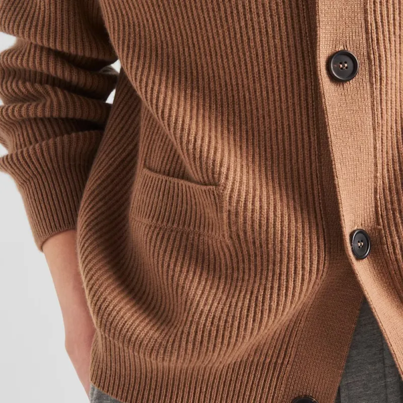 PRADA Ribbed knit Cashmere Cardigan-3