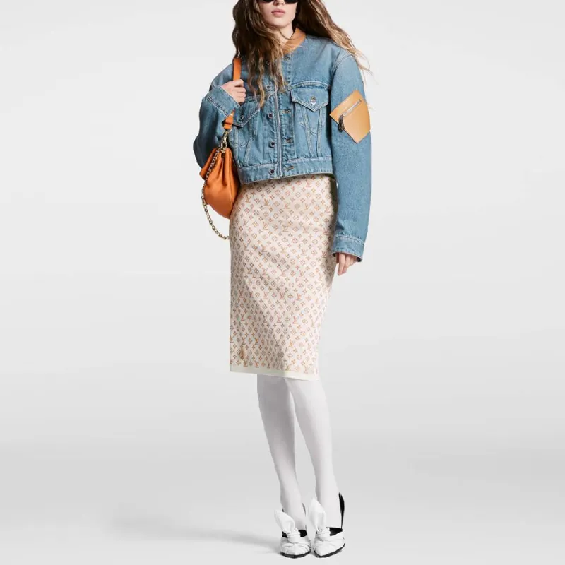 LOUIS VUITTON Monogram Jacquard Knit Skirt-1