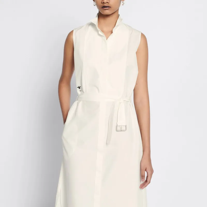 DIOR Belted Sleeveless Shirt Dress-3