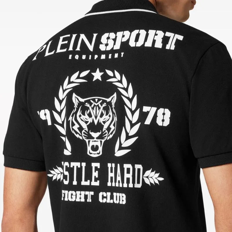 PLEIN SPORT Logo print Cotton Polo Shirt-3