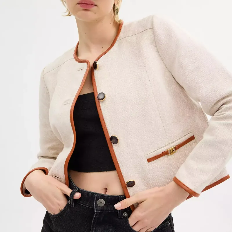 COACH SS24 Jackets Coats Women's Beige-3