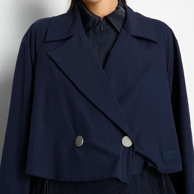 ARMANI EXCHANGE SS24 Trench Coat Women's Dark Blue-4