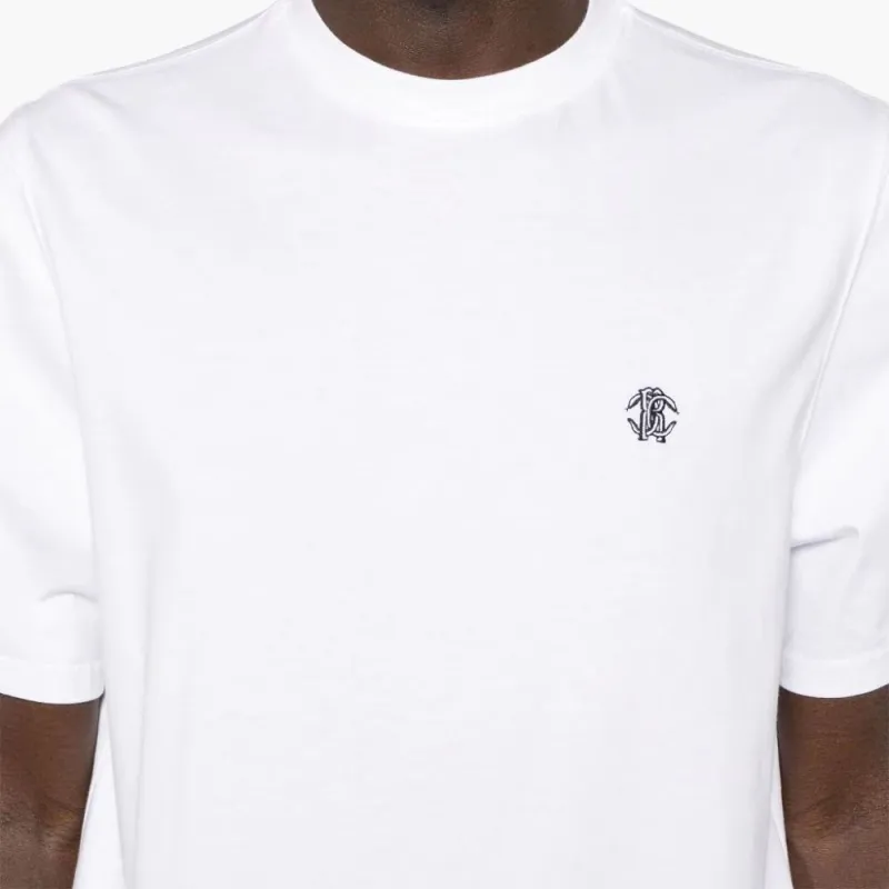 Roberto Cavalli Monogram embroidered Cotton T shirt-4