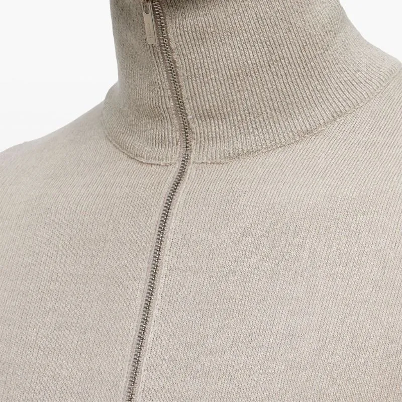 Ferragamo Logo embroidered Linen Zip Cardigan-4