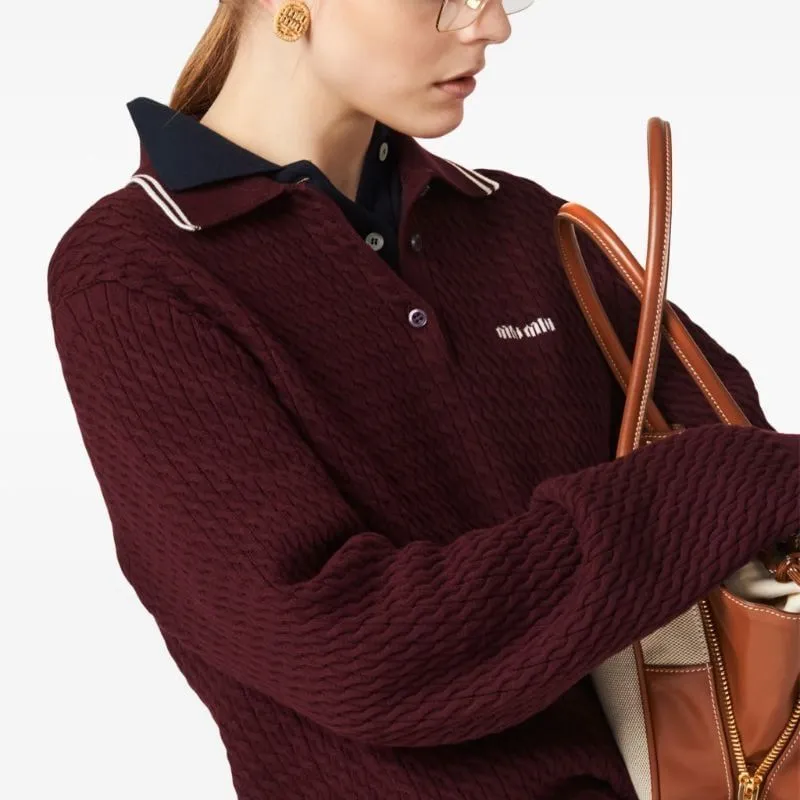 MIU MIU Polo Shirt Women's Burgundy-3