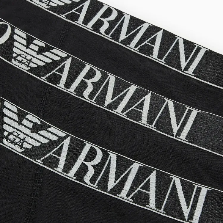 EMPORIO ARMANI Three pack Of Asv Shiny Logoband Organic cotton Boxer Briefs-2