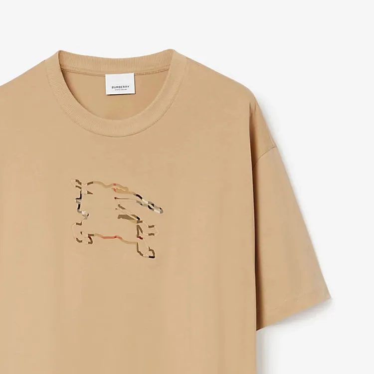 Burberry Check Ekd Cotton T shirt-3