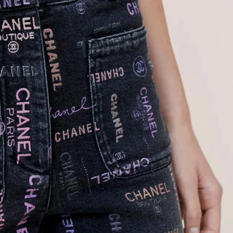 CHANEL SS22 Jeans Women's Black-4