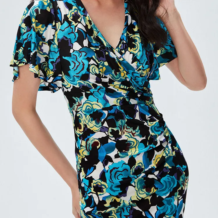 DVF Diane Von Furstenberg Short-Sleeved Dresses Women's Blue-5