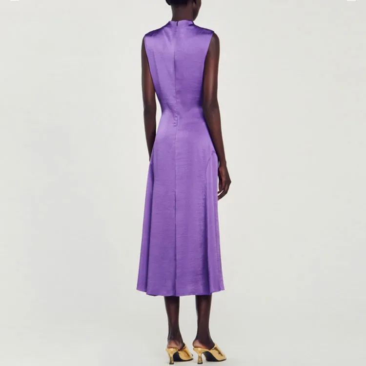 Sandro Sleeveless Dresses Women's 90/Purple-2