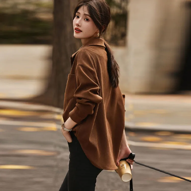 【dme】 Shirt Women's Light Coffee-7