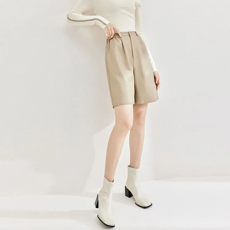 SENTUBILA Casual Shorts Women's Light Khaki-4