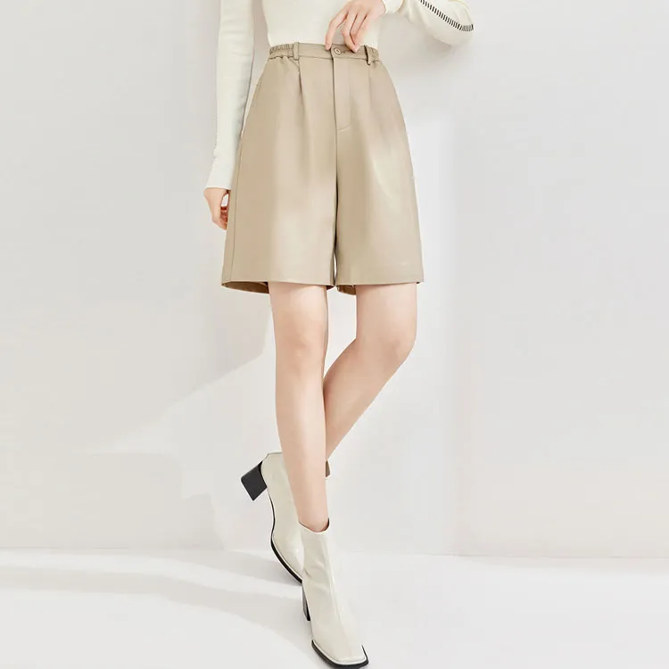 SENTUBILA Casual Shorts Women's Light Khaki-2
