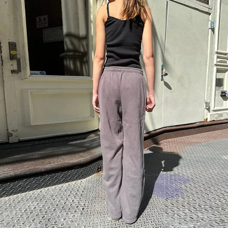 Brandy Melville Knitted Sports Pants Women's Dark Gray-2