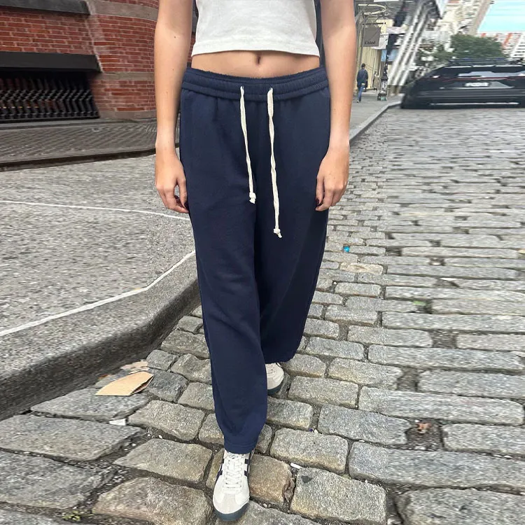Brandy Melville Knitted Sports Pants Women's Marine Blue-2