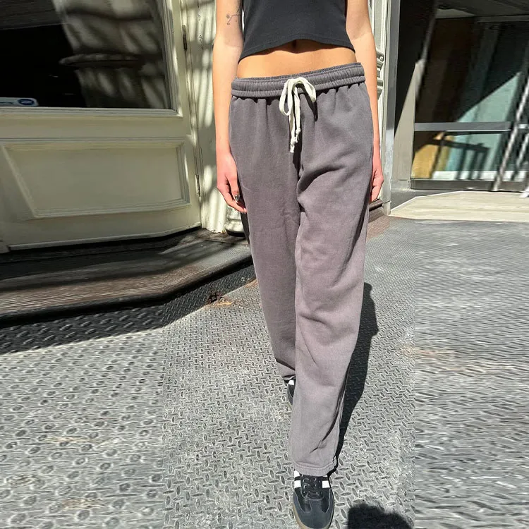Brandy Melville Knitted Sports Pants Women's Dark Gray-1