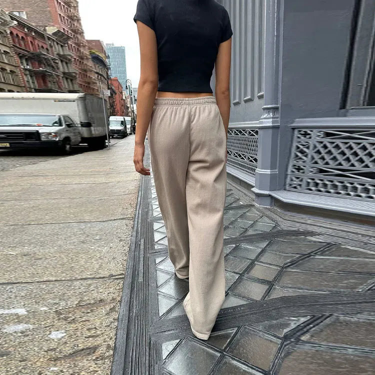 Brandy Melville Knitted Sports Pants Women's Light Brown-2