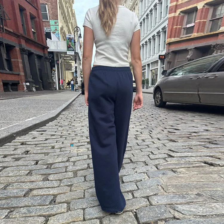Brandy Melville Knitted Sports Pants Women's Marine Blue-1