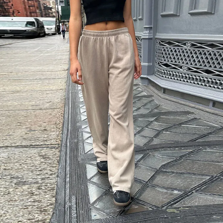 Brandy Melville Knitted Sports Pants Women's Light Brown-1