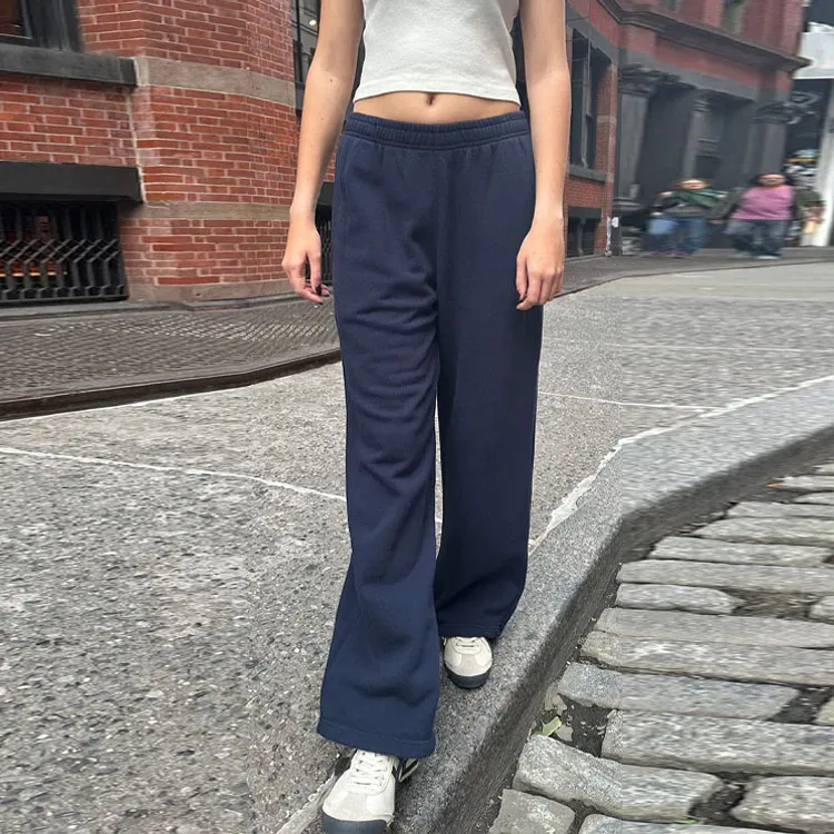 Brandy Melville Knitted Sports Pants Women's Marine Blue-3
