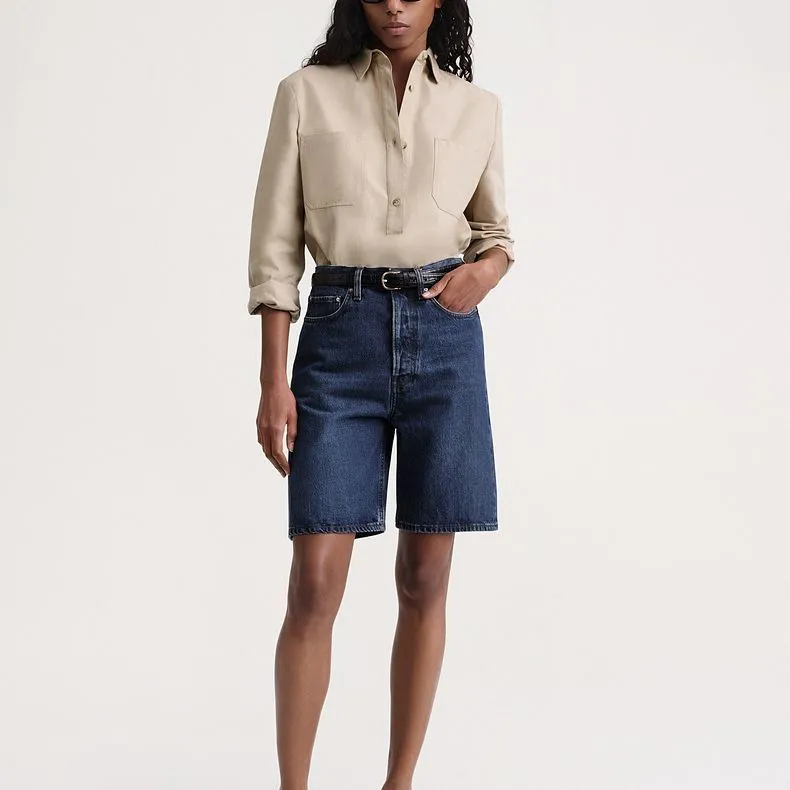 TOTEME Denim Bermuda Shorts-2