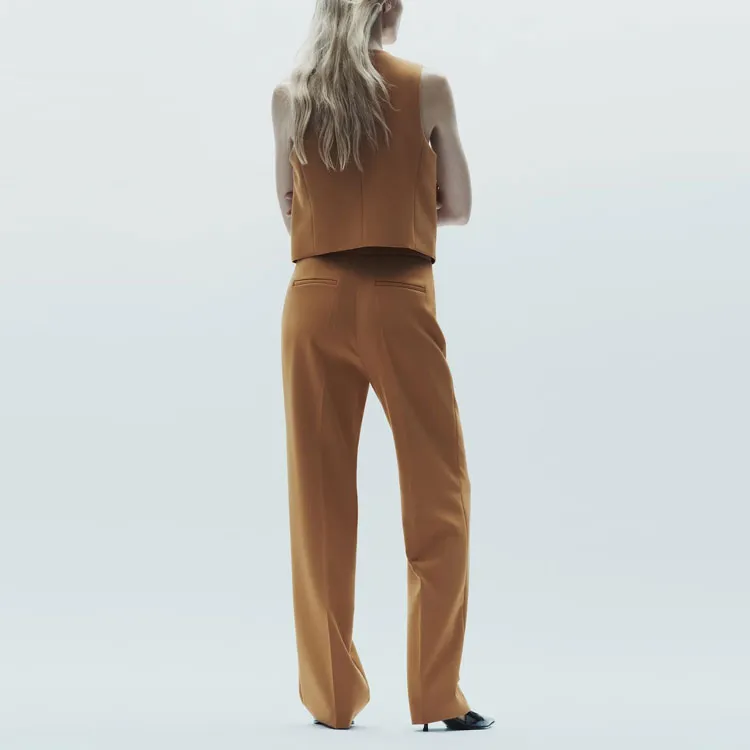 ZARA Suit Trousers Women's Tan-2