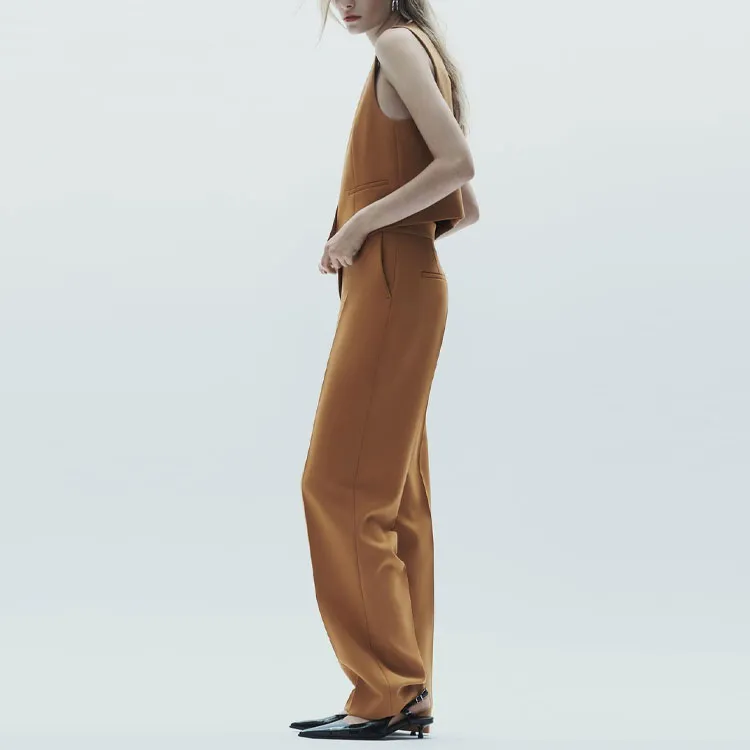 ZARA Suit Trousers Women's Tan-4