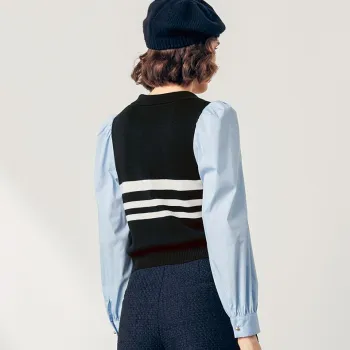 Famanxuan Knitwear Women's Black Cyan