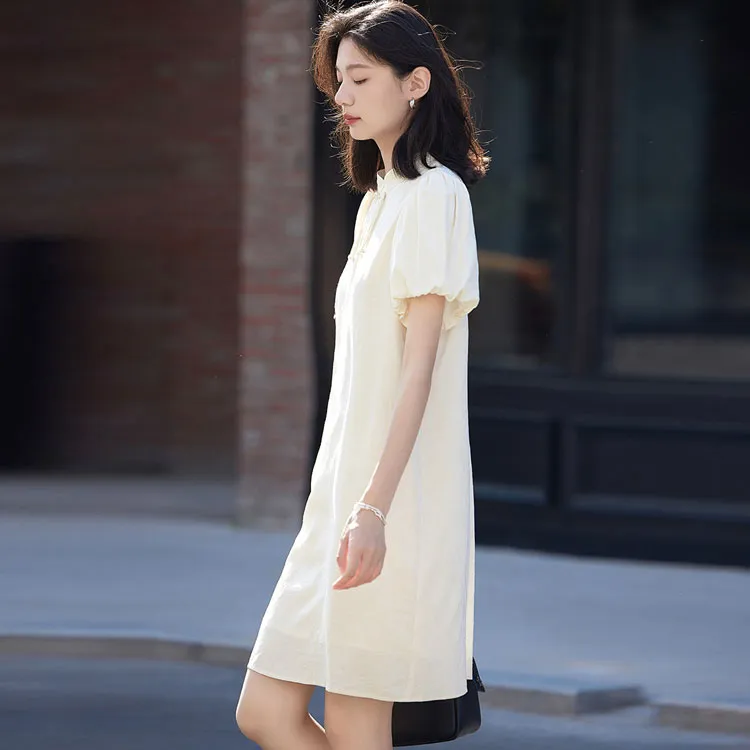Demana Short Sleeved Dresses Women's Beige-2
