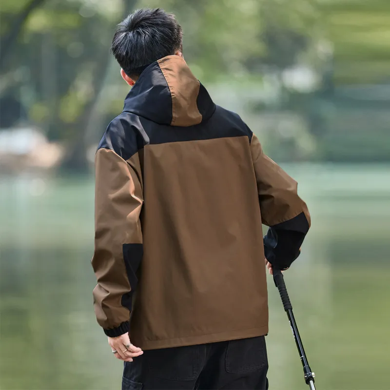 Tonlion Jackets Coats Men's Dark Coffee Brown-1