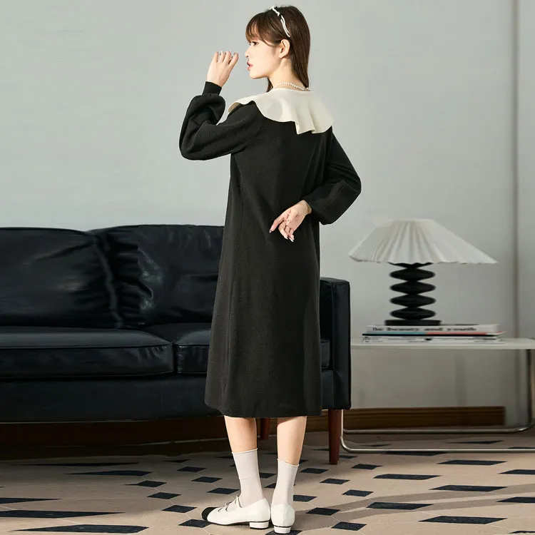 Tonlion Long Sleeved Dress Women's Black-2