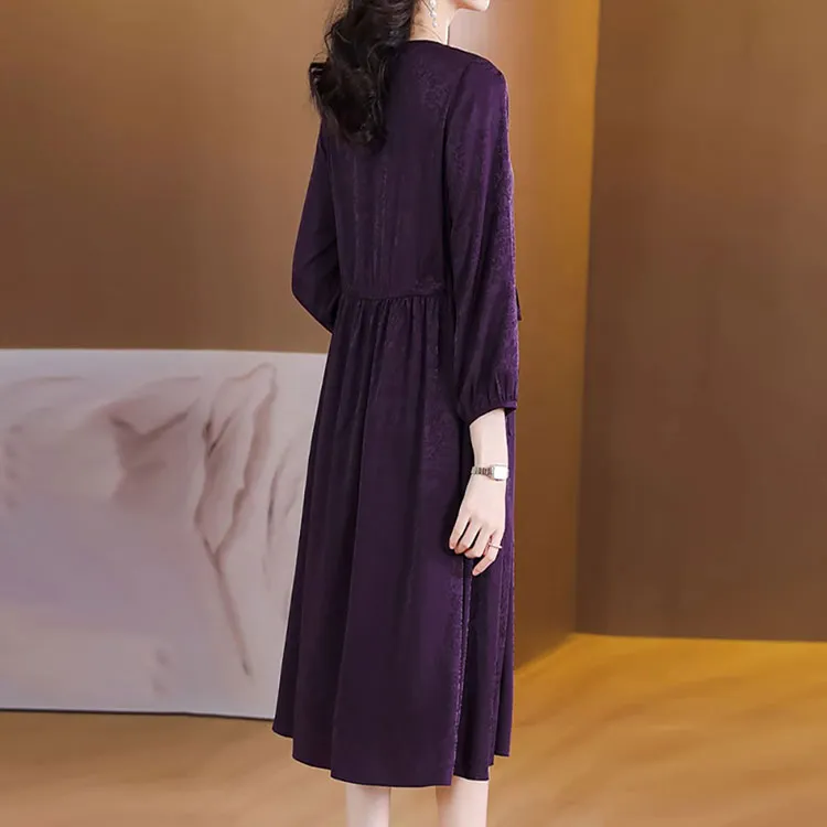 Mapping Long Sleeved Dresses Women's Purple-2