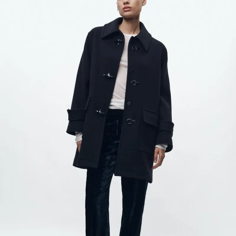 ZARA Coats Women's Blue-2