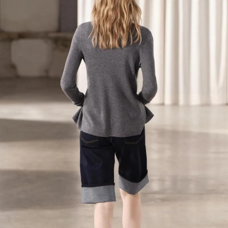 ZARA Sweater Women's Medium Gray-3