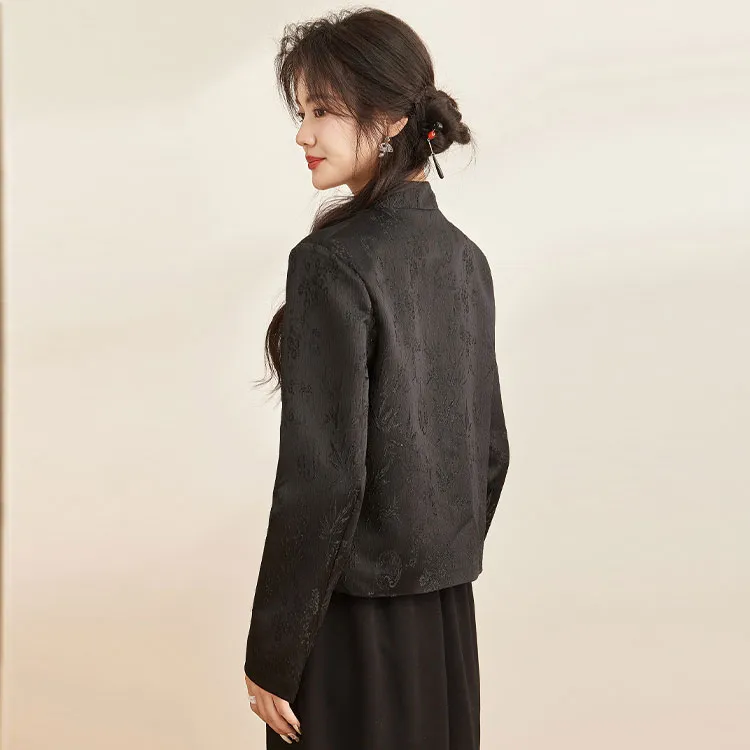 CARBAMMI Cropped Coats Women's Black-6