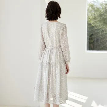 NAWAIN Long Sleeved Dresses Women's Blue Purple