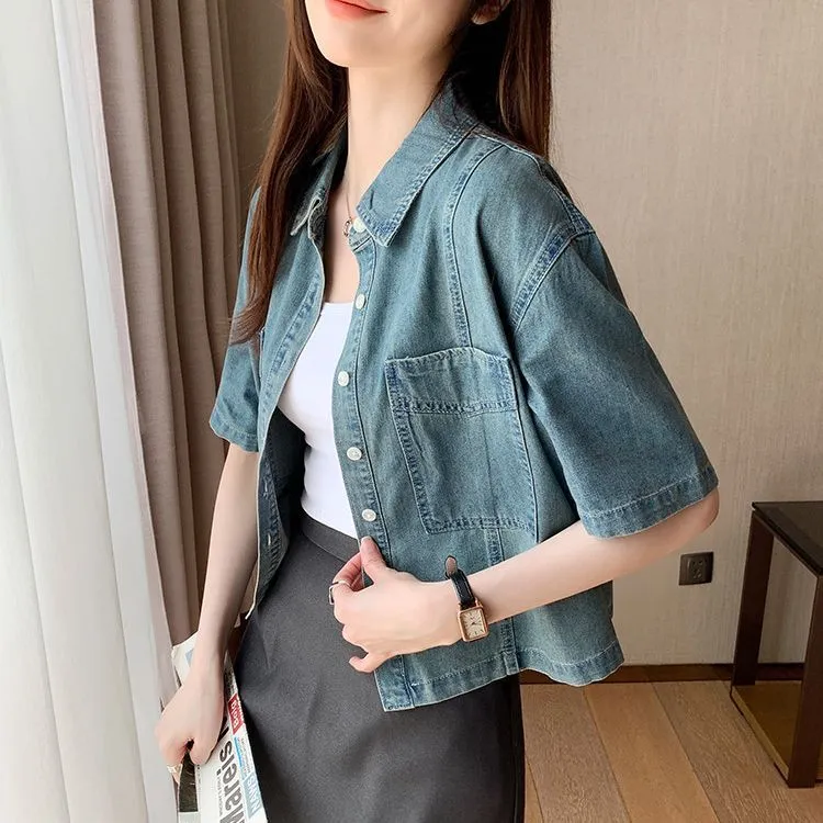Tonlion Shirt Women's Denim Blue-4