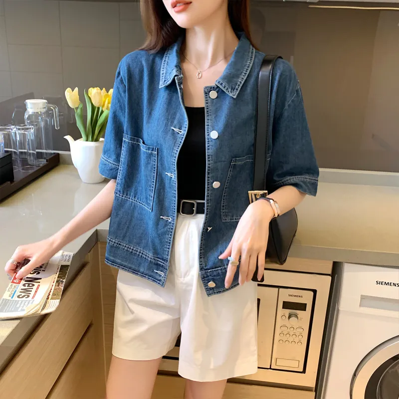 Tonlion Shirt Women's Dark Denim Blue-1
