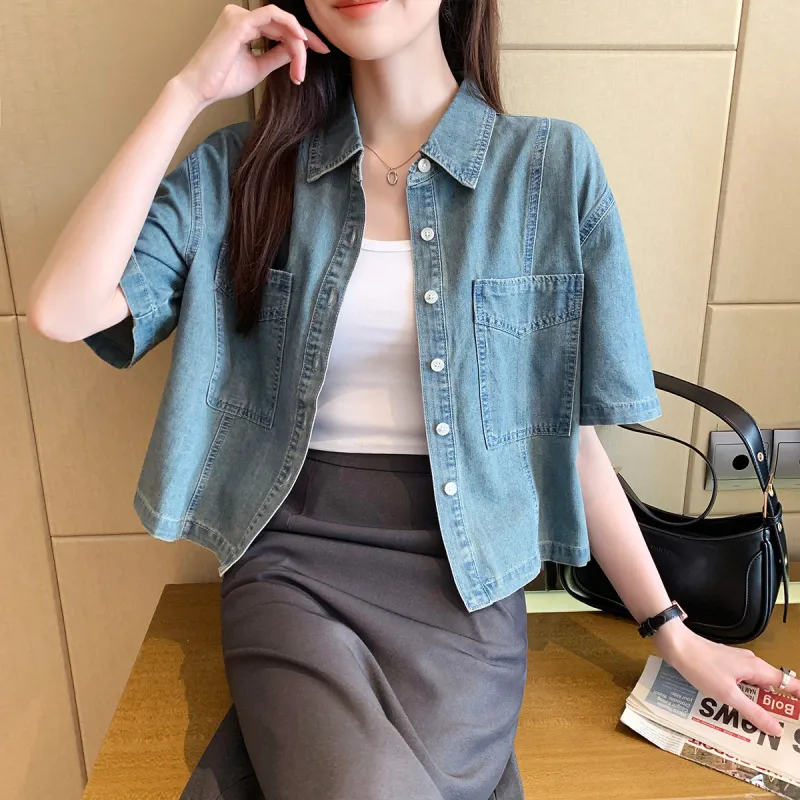 Tonlion Shirt Women's Denim Blue-2