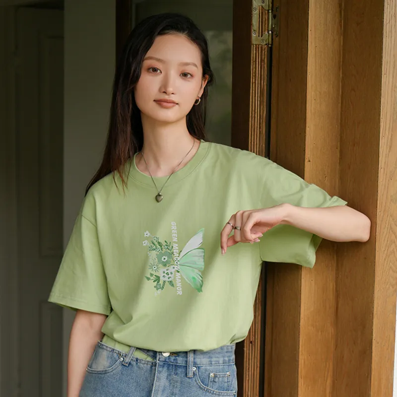 Weixi T Shirt Women's Light Pea Green-3