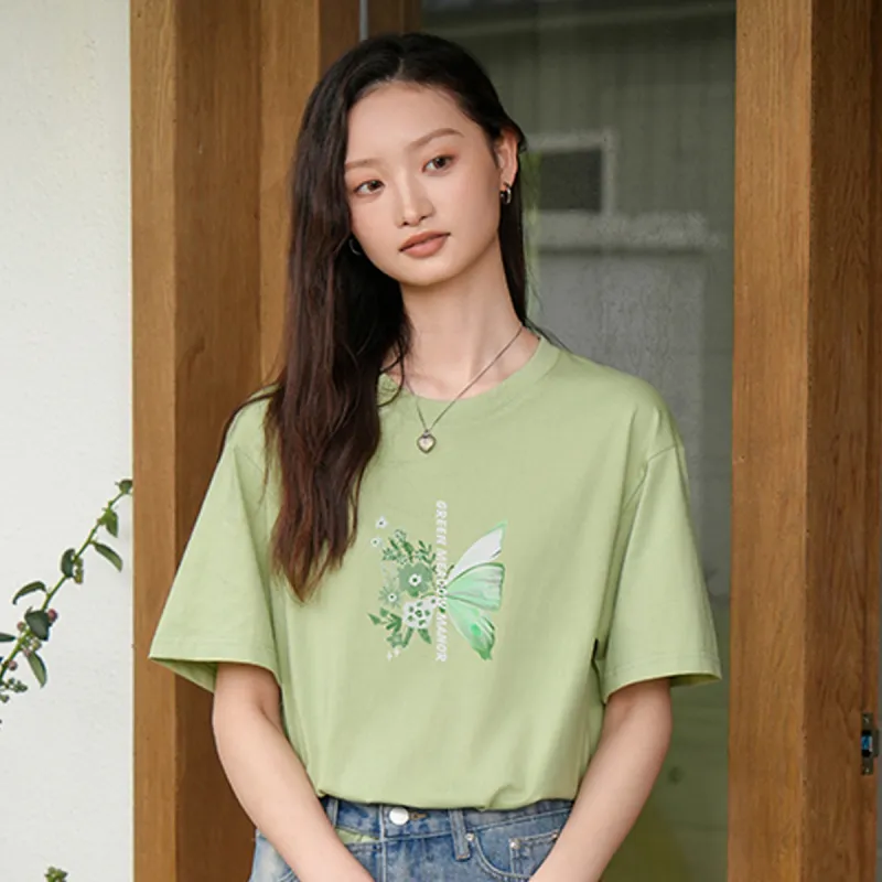 Weixi T Shirt Women's Light Pea Green-2