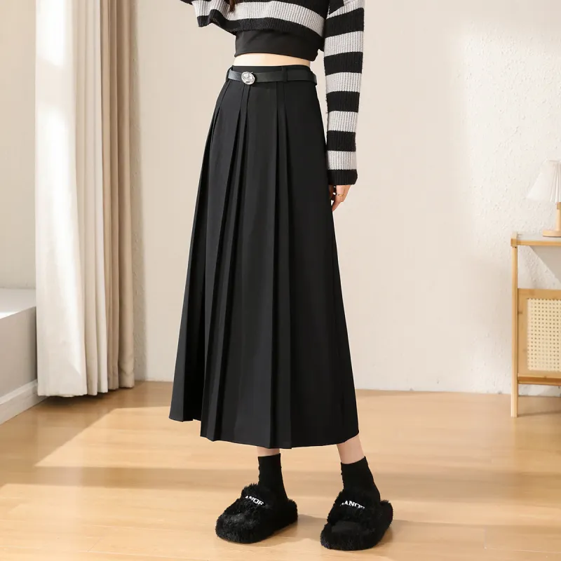 TERRE BLEUE Casual Long Skirts Women's Black-3