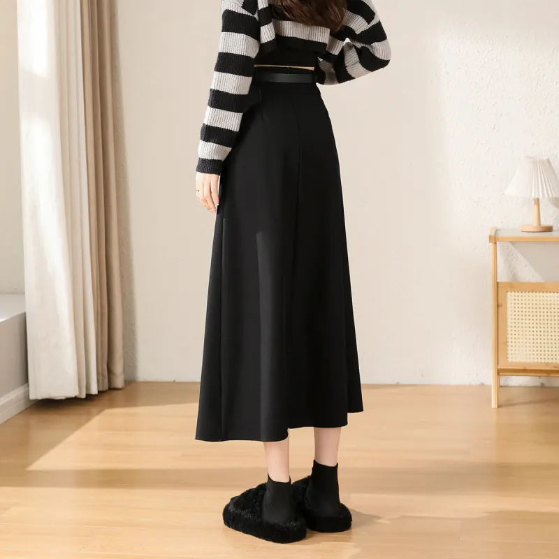 TERRE BLEUE Casual Long Skirts Women's Black-2