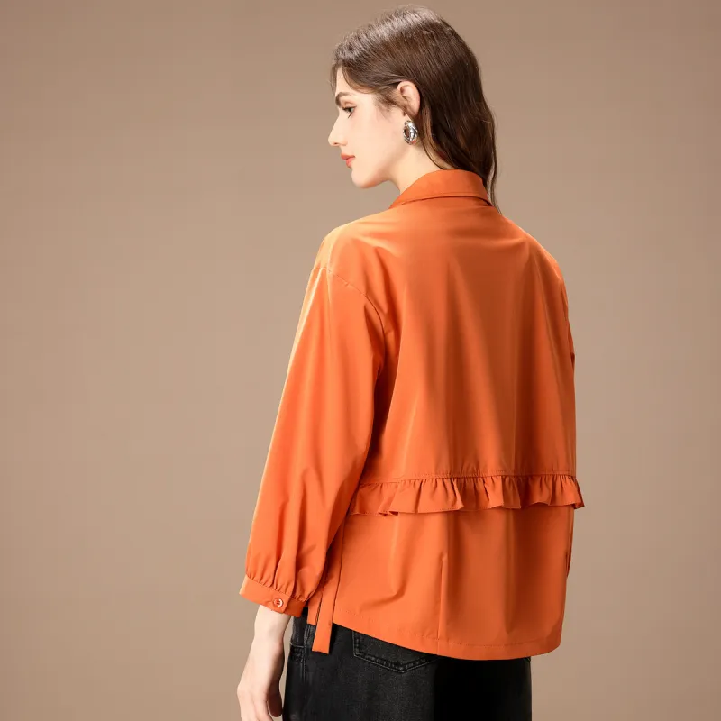 FENHONGMALI Shirt Women's Orange-2