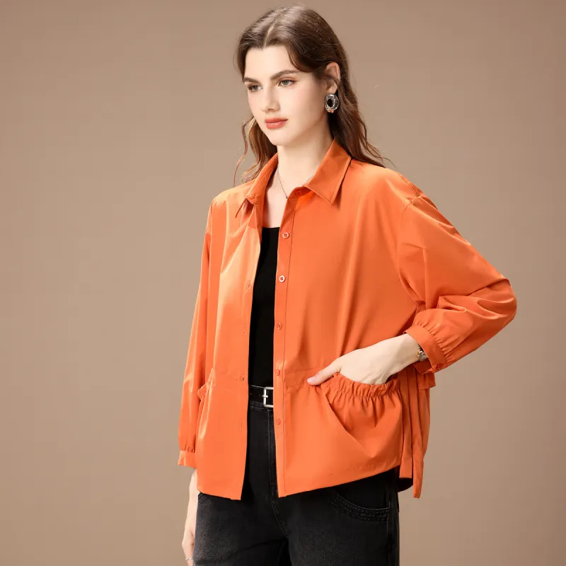 FENHONGMALI Shirt Women's Orange-3