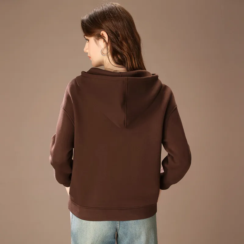 FENHONGMALI Sweatshirt Women's Coffee-2