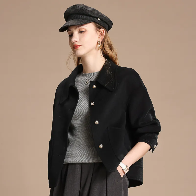 FENHONGMALI Coats Women's Black-1