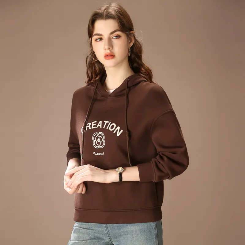 FENHONGMALI Sweatshirt Women's Coffee-3