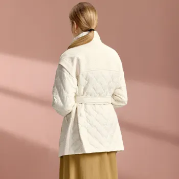FENHONGMALI Puffer Jacket Women's White